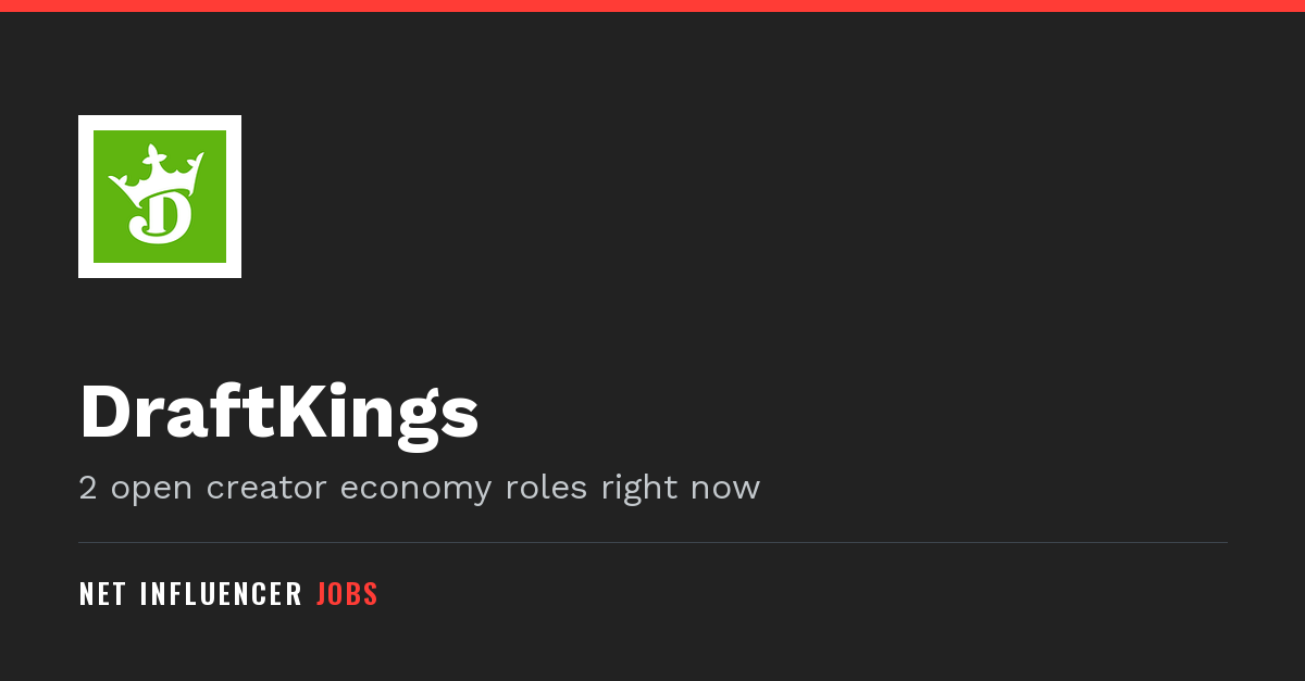 Discord Community Associate at DraftKings | Net Influencer Jobs