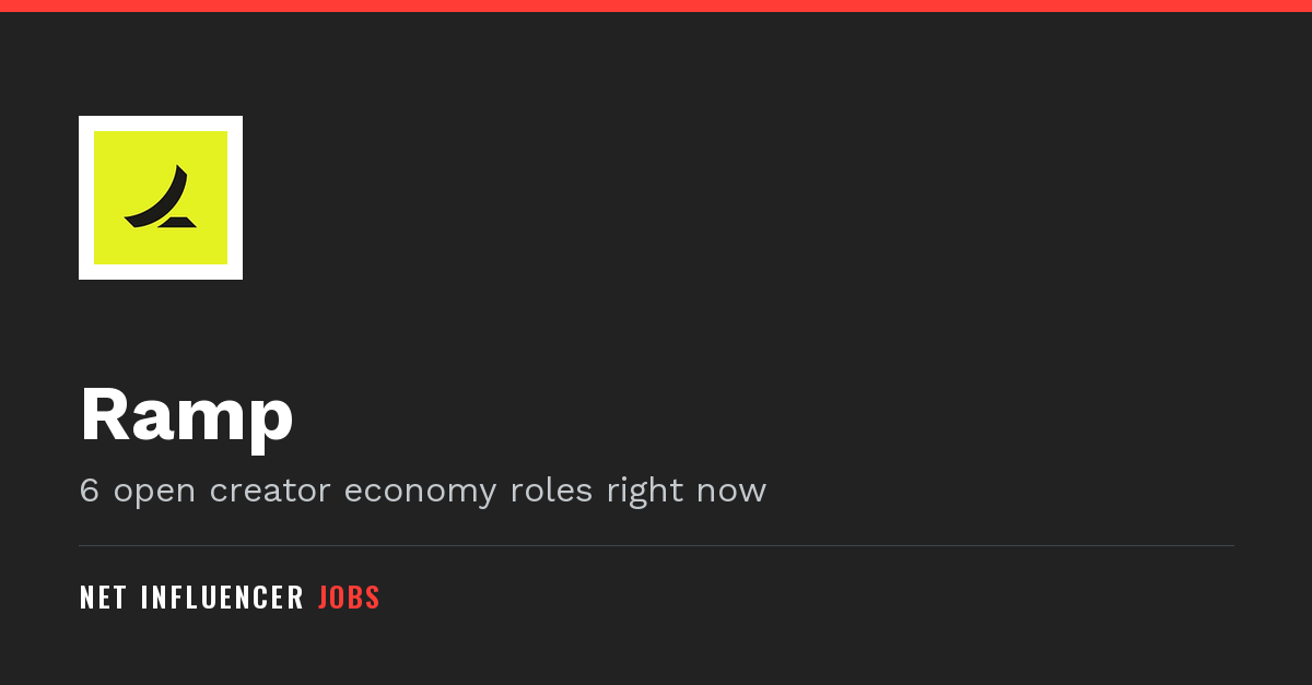 Paid Social Manager at Ramp | Net Influencer Jobs