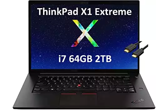 Lenovo ThinkPad X1 Extreme Gen 3 15.6" FHD (Intel 6-Core i7-10750H, 64GB RAM, 2TB PCIe SSD