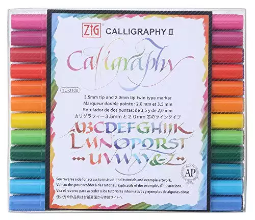 Kuretake ZIG Calligraphy Marker Pens, 24 Colors set