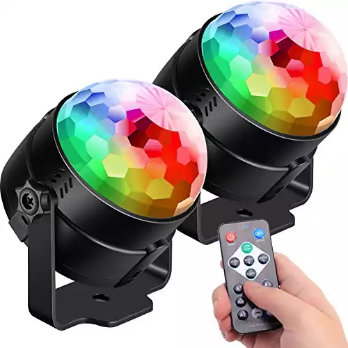 [2-Pack] Sound Activated Party Lights with Remote Control Dj Lighting