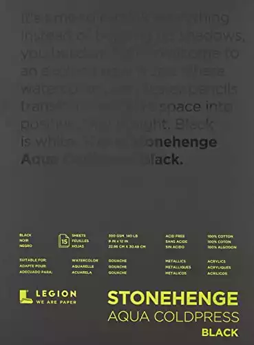 Stonehenge Aqua Black Pad, 140lb, Coldpress, 9 x 12 Inches, 15 Sheets