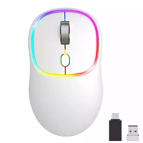 LED Wireless Mouse, Rechargeable Wireless Computer Mouse