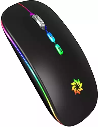 KBCASE LED Wireless Mouse Slim Silent Mouse