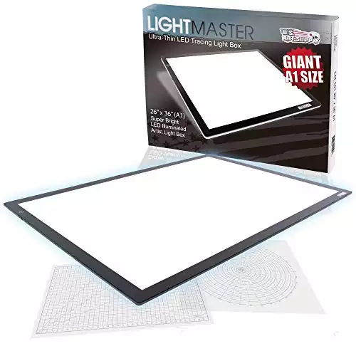 US Art Supply Lightmaster Giant 45-1/4" Diagonal (A1) 26 3/4" x 36 3/4" LED Lightbox Board