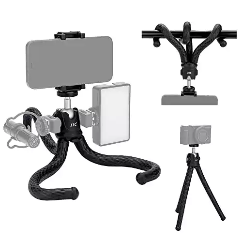 JJC 2 in 1 Flexible Mini Tripod Bendable Octopus Stand and Selfie Stick for Canon