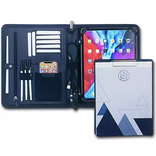 UNIMIRA Grand iPad 12.9 (2019-2022) Zippered Leather Portfolio