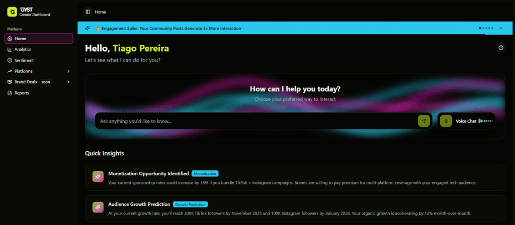 GYST: Building An AI Operating System For Creator Business Management