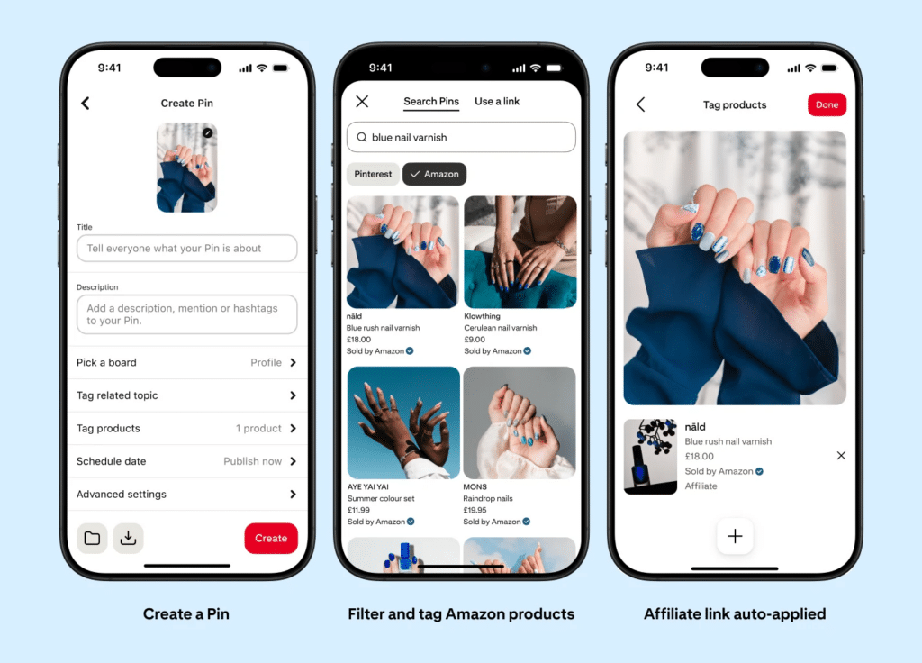 Pinterest Now Lets Creators Link Amazon Storefronts Directly to Their Profiles