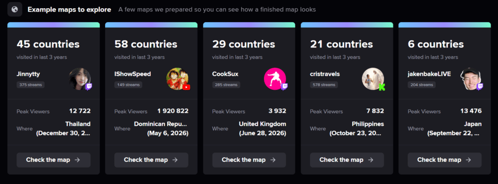 Streams Charts Launches IRL Map, an Interactive Tool for Tracking Streamers’ Travel History