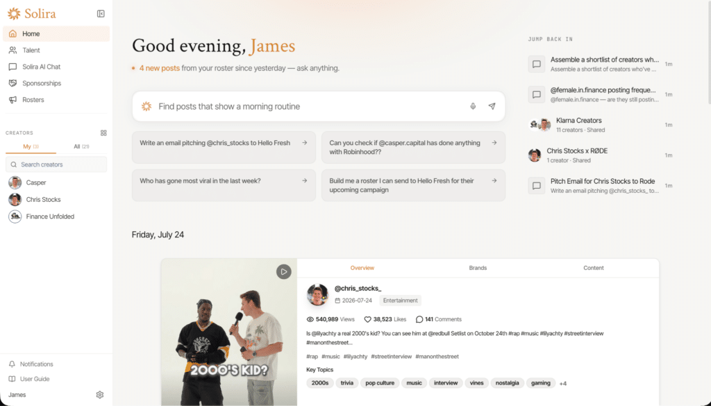 Former Talent Manager Builds Software to Cut Creator Research Time Without Replacing Managers