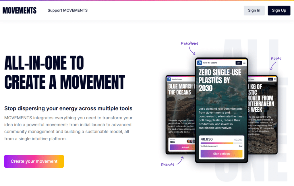 The Creator Economy Built Tools for Influencers. MOVEMENTS Wants to Do the Same for Activists