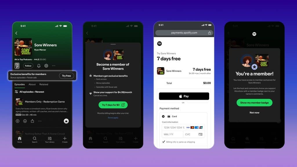 Spotify Rolls Out Paid Memberships for Podcast Creators